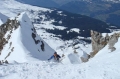 skiing down...